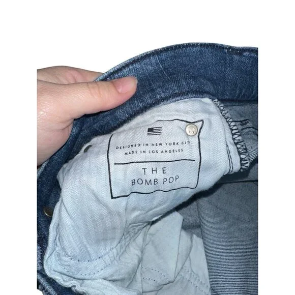 AYR Women’s The Bomb Pop Straight Leg Raw Hem High-Rise Denim Blue Jeans Size 29 - Picture 4 of 8